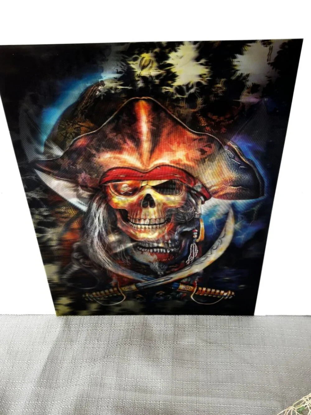 Pirate Skull & Cross Bones Holographic 3d lenticular 3 In 1 Poster 12”x16” NWOT